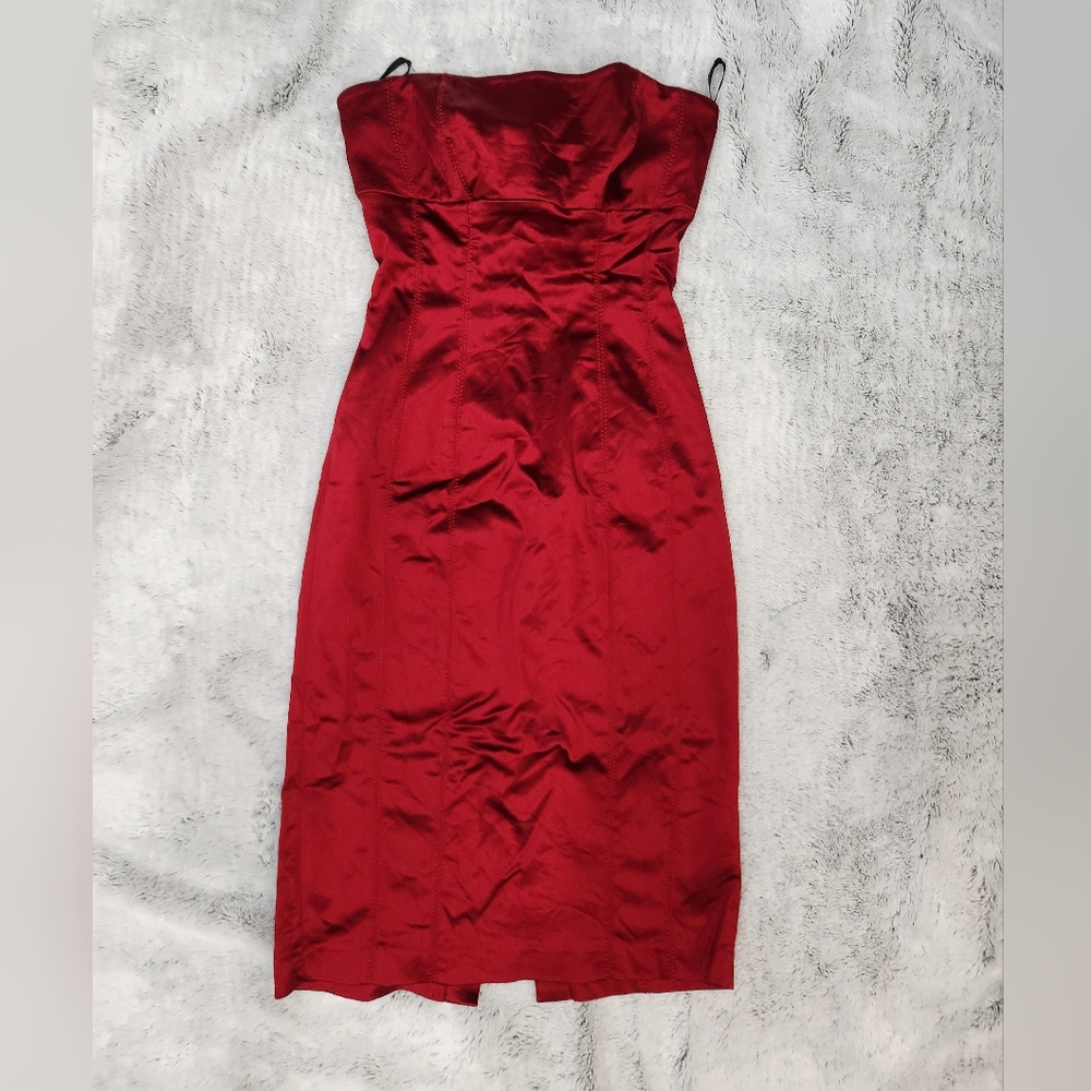 BEBE Strapless Red Dress - Picture 11 of 11